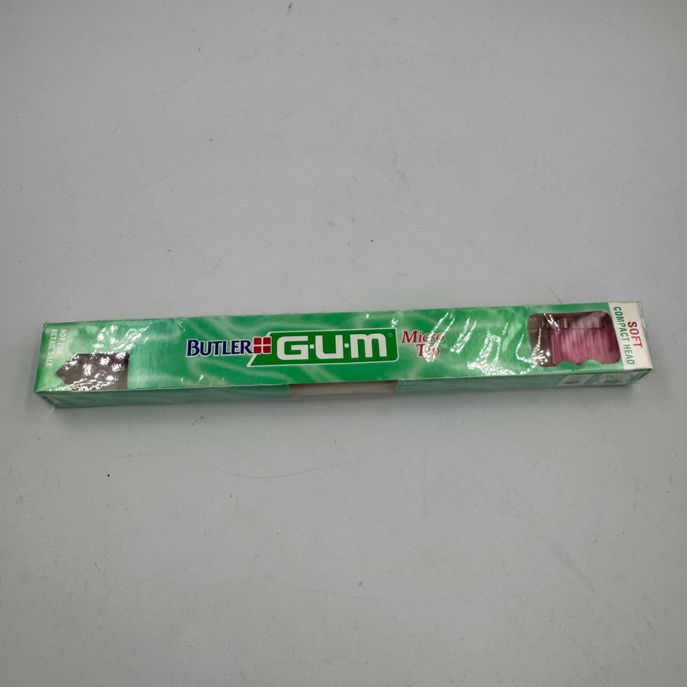 Butler GUM Micro Tip Toothbrush Pink Soft Compact Head NEW